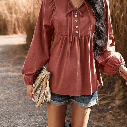 Elegant Cotton V-neck Blouse: A Fusion of Style and Comfort - Très Elite
