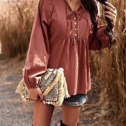 Elegant Cotton V-neck Blouse: A Fusion of Style and Comfort - Très Elite
