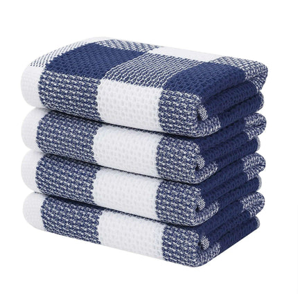 Elegant Cotton Waffle Weave Kitchen Towel and Scrubbing Pad Collection..