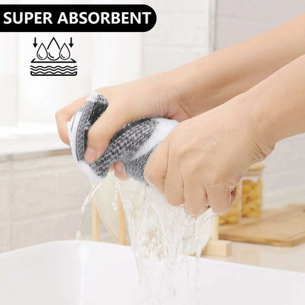 Elegant Cotton Waffle Weave Kitchen Towel and Scrubbing Pad Collection - Très Elite