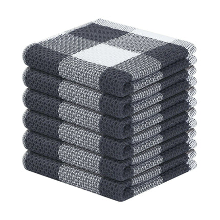 Elegant Cotton Waffle Weave Kitchen Towel and Scrubbing Pad Collection - Très Elite