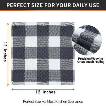 Elegant Cotton Waffle Weave Kitchen Towel and Scrubbing Pad Collection - Très Elite