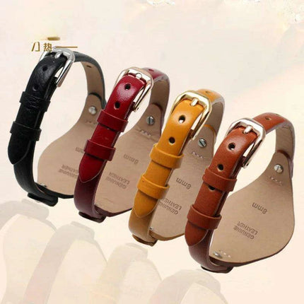 Elegant Cowhide Leather Watch Straps with Rose Steel Buckle - A Luxurious Women's Accessory - Très Elite