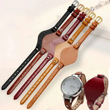Elegant Cowhide Leather Watch Straps with Rose Steel Buckle - A Luxurious Women's Accessory - Très Elite