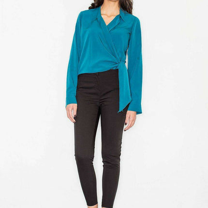 Elegant Crepe Waist-Tie Blouse - Très Elite