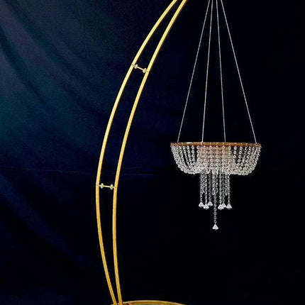 Elegant Crystal Chandelier Cake Swing Arch for Unforgettable Celebrations..