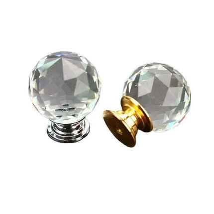 Elegant Crystal Sphere Cabinet Knobs - Chic Drawer Pulls Available in Various Sizes - Très Elite