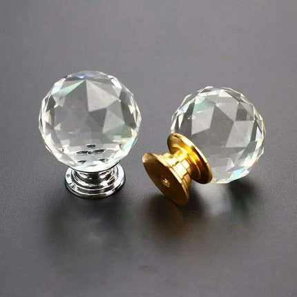 Elegant Crystal Sphere Cabinet Knobs - Chic Drawer Pulls Available in Various Sizes - Très Elite