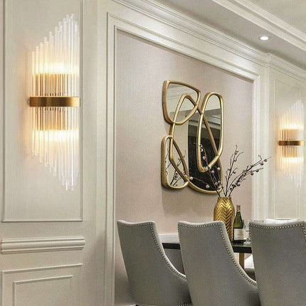 Elegant Crystal Wall Sconce - Modern Illumination for Home and Bath - Très Elite