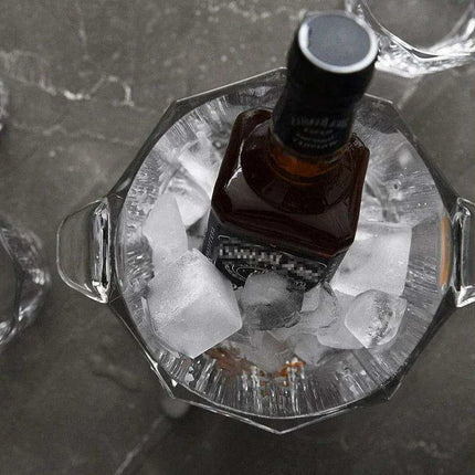 Elegant Crystal Wine Chiller with Champagne Holder - Premium Ice Bucket for Events and Gatherings - Très Elite