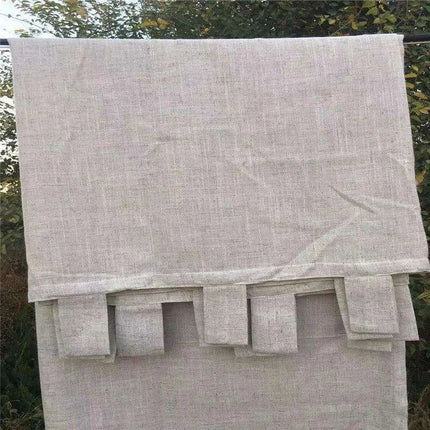 Elegant Customizable Beige Cotton Linen Semi-Blackout Curtains for Home & Cafe- Très Elite- Très Elite