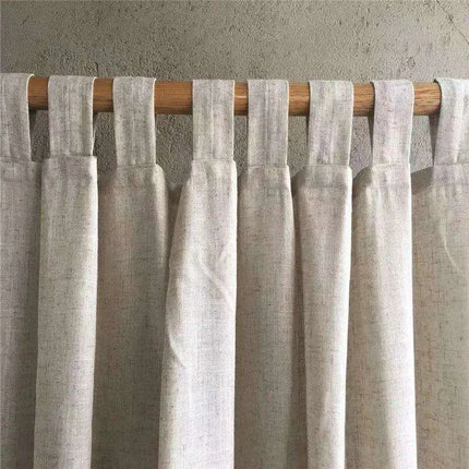 Elegant Customizable Beige Cotton Linen Semi-Blackout Curtains for Home & Cafe- Très Elite- Très Elite