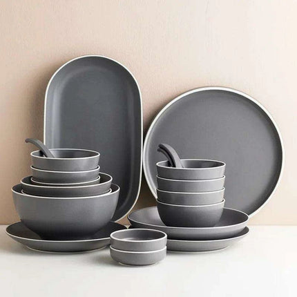 Elegant Customizable Gray Matte Ceramic Dining Collection for Memorable Gatherings - Très Elite