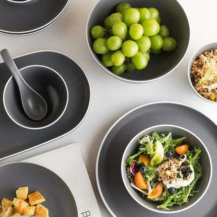 Elegant Customizable Gray Matte Ceramic Dining Collection for Memorable Gatherings - Très Elite