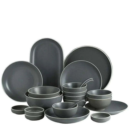Elegant Customizable Gray Matte Ceramic Dining Collection for Memorable Gatherings - Très Elite