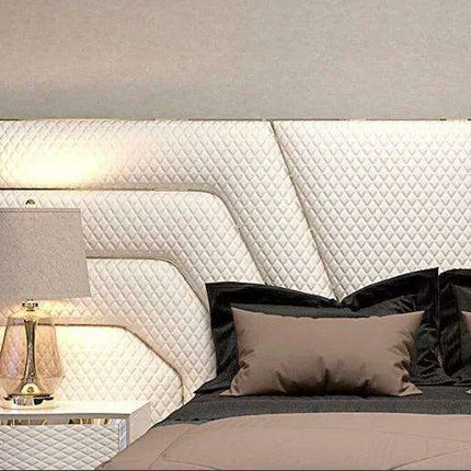 Elegant Customizable Leather King Bed Frame - Modern Luxury Design - Très Elite