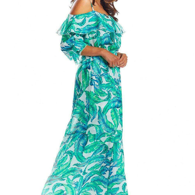 Elegant Customizable Neckline Spanish Maxi Dress