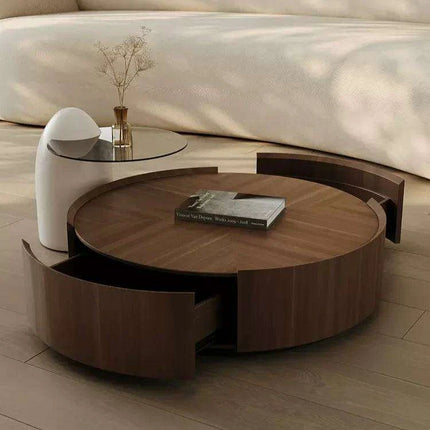 Elegant Customizable Round Wood Coffee Table for Luxurious Home Interiors - Très Elite