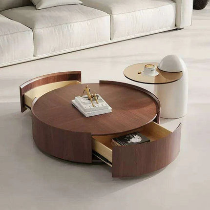 Elegant Customizable Round Wood Coffee Table for Luxurious Home Interiors - Très Elite