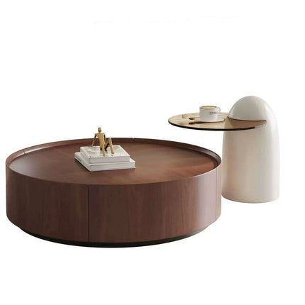 Elegant Customizable Round Wood Coffee Table for Luxurious Home Interiors - Très Elite