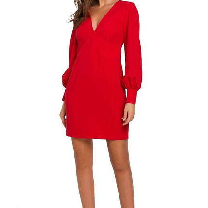 Elegant Deep V-Neck Cocktail Mini Dress - Très Elite
