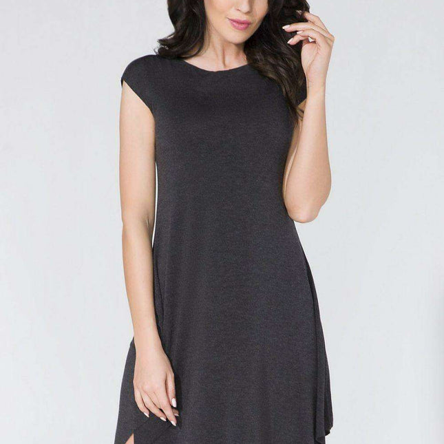 Elegant Distressed Knit Daydress with Flowy Design by Tessita