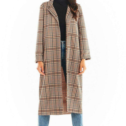 Elegant Double Collar Coat with Belted Waist