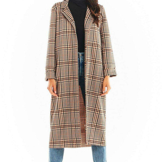 Elegant Double Collar Coat with Belted Waist