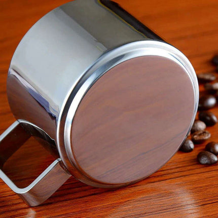 Elegant Double-Walled Stainless Steel Coffee Cup Set with Saucer and Spoon - Perfect Gift for Coffee Lovers - Très Elite