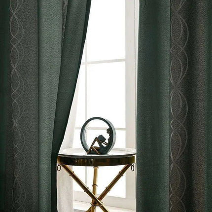 Elegant Dual Color Green Striped Blackout Curtain Set - Modern Home Upgrade - Très Elite
