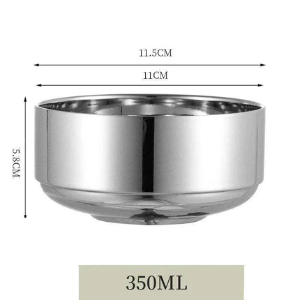 Elegant Dual-Layer Stainless Steel Bowls - Essential for Modern Korean Dining - Très Elite