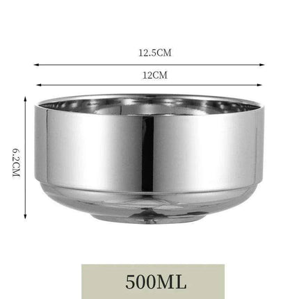 Elegant Dual-Layer Stainless Steel Bowls - Essential for Modern Korean Dining - Très Elite