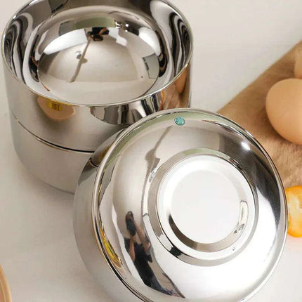 Elegant Dual-Layer Stainless Steel Bowls - Essential for Modern Korean Dining - Très Elite