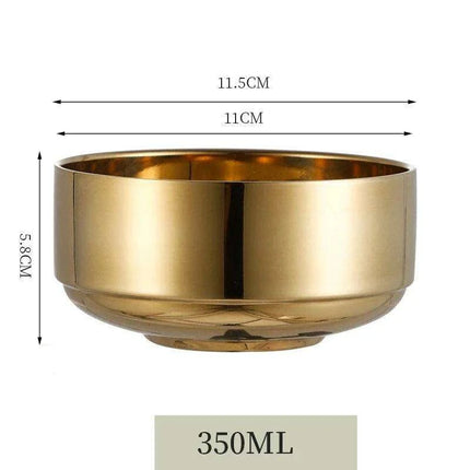 Elegant Dual-Layer Stainless Steel Bowls - Essential for Modern Korean Dining - Très Elite