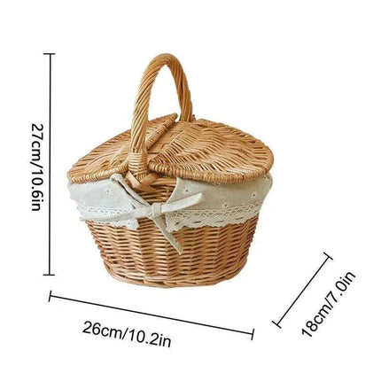 Elegant Dual-Lid Wicker Picnic Basket - Spacious Handcrafted Storage Solution - Très Elite