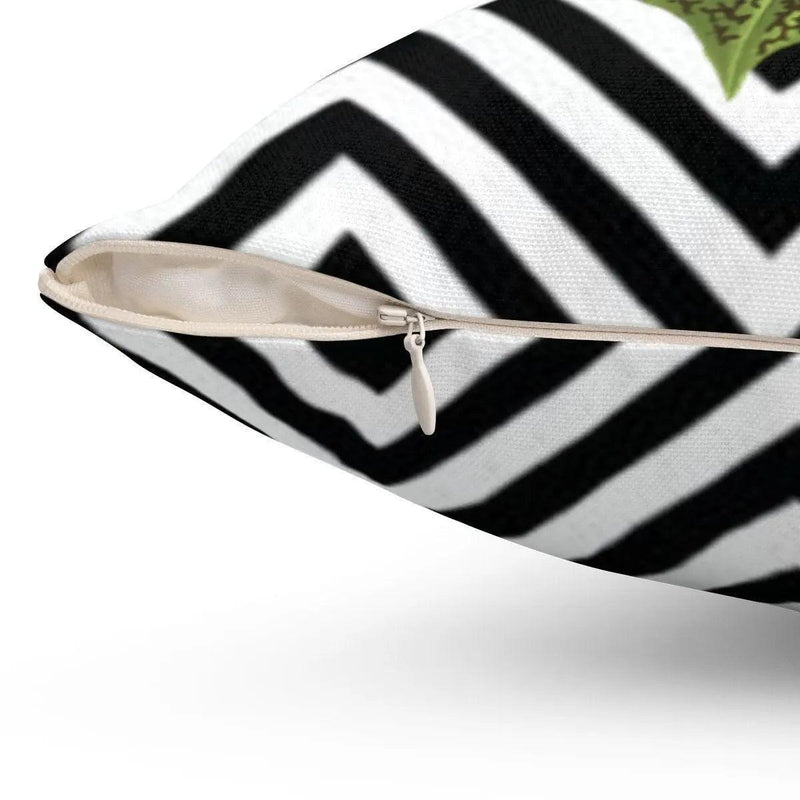 Elegant Dual-Sided Leaf Pattern Pillow Cover - Modern Abstract Design - Très Elite