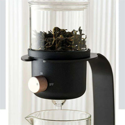 Elegant Dual-Use Glass Infuser Set with Stylish Stainless Steel Drip Pot for Tea and Coffee - Très Elite