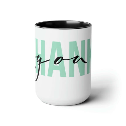 Elegant Duo of Glossy Two-Tone Ceramic Coffee Mugs - Premium Set of 2 - Très Elite