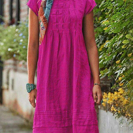 Elegant Ease: Mid-Length A-Line Dress for Everyday Charm