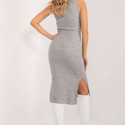 Elegant Ease: Sleeveless Dress and Heart-Neck Sweater Set - Très Elite