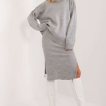 Elegant Ease: Sleeveless Dress and Heart-Neck Sweater Set - Très Elite