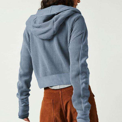 Elegant Ease Zip-Up Hoodie with Functional Pockets - Très Elite