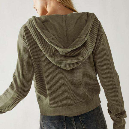 Elegant Ease Zip-Up Hoodie with Functional Pockets - Très Elite