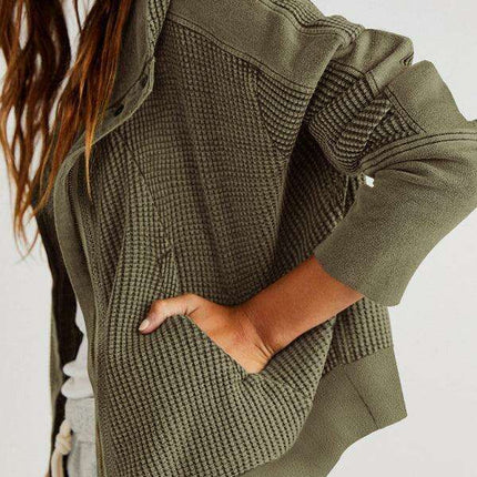 Elegant Ease Zip-Up Hoodie with Functional Pockets - Très Elite
