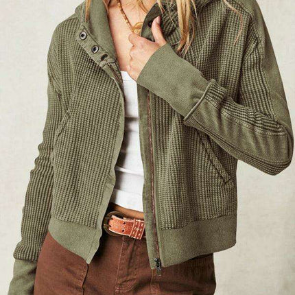 Elegant Ease Zip-Up Hoodie with Functional Pockets