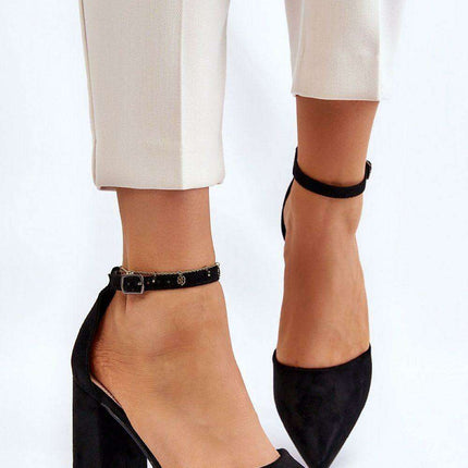 Elegant Eco-Suede Block Heel Pumps - Model 181456 - Très Elite