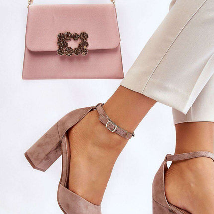 Elegant Eco-Suede Block Heel Pumps - Model 181456 - Très Elite