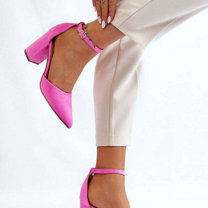 Elegant Eco-Suede Block Heel Pumps - Model 181456 - Très Elite