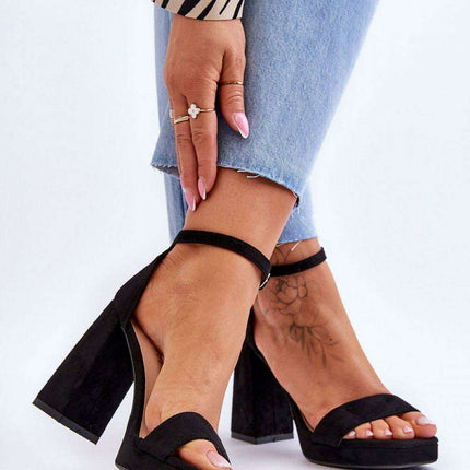 Elegant Eco-Suede Heel Sandals Model 179872 - Très Elite