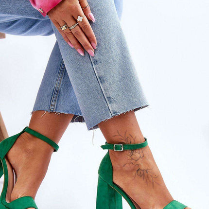 Elegant Eco-Suede Heel Sandals Model 179872 - Très Elite